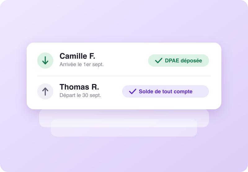 Arrivées et départs